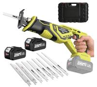 YEARTOP Brushless Cordless Reciprocating Saw 3500SPM, 2× 4000mAh Batteries