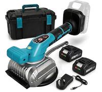 YEARTOP Cordless Tile Vibration Tool Compatible with Makita 18V Battery | 2-in-1 Tiling Machine & 110LBS Suction Cup, 2X 2000mAh Battery, 5-Speed Leveling(12000RPM) for Tile Marble Wood Plasterboard
