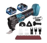 YEARTOP EU-Socket Oscillating Multi Tools with 21V 4000mAh Battery, 4° Oscillation Angle 6 Variable Speed Cordless Multi Tool with Saw Quick Change System EU-Socket