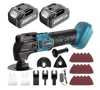 YEARTOP Oscillating Multi Tools for Makita 18V Battery, Cordless Multi Tool with 2 * 4000mAh Battery, Brushless Multitool for Removing Scraping Cutting, 22000OPM 4° Oscillation Angle/6 Variable Speed