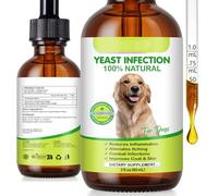 Yeast Infection Treatment for Dogs, 60ml Natural Dog Yeast Infection Treatment Drops for Itchy Skin Relief, Inflammation Relief, Improves Coat & Skin