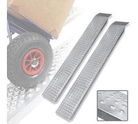 YEATHOR 2 pieces Loading Ramps, Galvanised Steel Non-slip Wheelchair Ramp, Heavy Duty Up to 400 kg, Vehicle Ramps for Van, Trailer, Motorcycle, ATV, Motorcycle Ramps, 135 x 23 cm, Silver