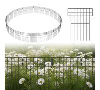 YEATHOR 25pcs Garden Fence Panels 32x42cm Decorative Garden Border Fencing with Connector Modular Temporary Animal Barrier Metal Wire Panels for Landscape Flower Bed Yard Dogs Pond