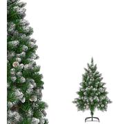 YEATHOR 4ft/120cm Christmas Tree 180 Tips Artificial Xmas Tree with Snow | Premium PVC Bushy Realistic Fir Quick Installation Natural with Metal Stand for Christmas New Year Decorations