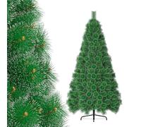 YEATHOR 7ft/210cm Christmas Tree 320 Tips Artificial Xmas Tree with Niddles | Premium PVC Bushy Realistic Fir Quick Installation Natural with Metal Stand for Christmas New Year Decorations