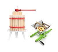 YEATHOR Apple Press and Crusher Manual Fruit Press Set 12L with 7L Grinder | with Straining Bag, 3 Legs & Hand Crank Juice Cider Wine Making Tool Grape Berry Presser for Homemake