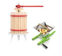 YEATHOR Apple Press and Crusher Manual Fruit Press Set 18L with 7L Grinder | with Straining Bag, 3 Legs & Hand Crank Juice Cider Wine Making Tool Grape Berry Presser for Homemake