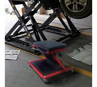 YEATHOR Folding Car Creeper & Seat 2-in-1 Garage Crawler Board Padded Workshop Mounting Lounger with 6 360° Swivel Castors Mechanics Seat Stool up to 150 kg for Under Car Repaire, 92x44x12cm