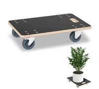 YEATHOR Set of 1 Platform Dolly with Brake and Grip Pads, 60 x 40 cm, Heavy Duty Roller Board Transport Roller, Wheeled Trolley for Moving Furniture and Equipment up to 200 kg Load Capacity