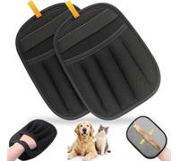 YEATOP Reusable Pet Hair Removal Gloves - Electrostatic Fur & Lint Remover Set for Home & Car, Washable 5-Finger Magic Brush Pet Hair Remover Tool for Bedding, Clothing, Couch, Carpet (2-Pack)
