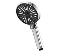 YEAUPE Black Shower Head, 120mm Large Handheld Shower Head with 3 Spray Modes, High Pressure Shower Head with Chrome Handle, Universal Replacement Shower Head, Easy Install