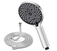 YEAUPE High Pressure Shower Head with 1.6m Metal Hose, 130mm Large Rain Shower Head, 6 Spray Modes, Water Saving Handheld Shower Head, Anti-Limescale, Universal Chrome Shower Head for Bathroom
