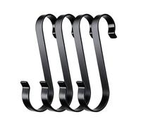 YEAUPE PRO 4 Pack S Hooks, 3.75 Inch Hooks, Hook Diameter 0.87 Inch, Max Load 55 Lbs, S Hooks, Suitable for Wardrobes, Kitchens, Bathrooms, Garages, Gardens etcClassic Black