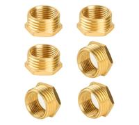 YEAUPE PRO Brass Reducer G1/2 Inch to G3/8 Inch (AG Diameter 20 mm x Inner Thread Diameter 13.5 mm), Reduction Thread Fitting G1/2 Inch Male Thread X G3/8 Inch Female Thread, with PTFE Sealing Tape