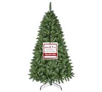 YEAUPE PRO Christmas Tree 210 cm - Thick PVC Fir with Realistic Effect | 3 section assembly, odourless and anti-fall, flame retardant material, perfect Christmas decoration for home, office and shop