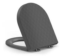 YEAUPE PRO D Shape Soft Close Toilet Seat, Grey PP WC Seat Quick Release