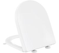 YEAUPE PRO D Shaped Soft Close Toilet Seat,PP White Hardwearing Toilet Seats,Quick Release,Easy Clean and Install with Alignment Guide,Adjustable Hinges,Heavy Duty Universal Toilet Lid 45 x 36cm