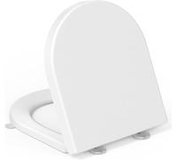 YEAUPE PRO D Shaped Soft Close Toilet Seat with Quick Release, Durable Duroplast WC Seat, Universal Top Fixing Toilet Seat for UK Toilets, Easy Clean with Lift Handle, White
