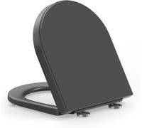 YEAUPE PRO D Shaped Toilet Seat Soft Close, Grey Duroplast Universal Seats