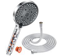 YEAUPE PRO Filter Shower Head and Hose - High Pressure 6 Modes Φ130mm Bathroom Shower, Remove Residual Chlorine Water Softener for Hard Water,Large Powerful Flow,Universal Replacement Showerheads