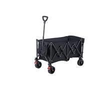 YEAUPE PRO Foldable Handcart with Parking Brake, 72 L, 50 kg, Foldable Handcart from 4 Directions, Height-Adjustable Handle & Side Opening for Garden, Camping, Beach Trolley & Shopping, Black