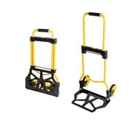 YEAUPE PRO Foldable Sack Truck, 50 kg Load Capacity & Height Adjustable, Sack Truck for Moving and Transporting with 2 Expander Ropes & Sponge Handle - Yellow - Unicycle