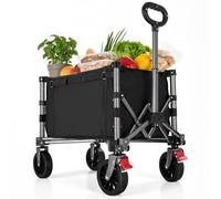 YEAUPE PRO Handcart Foldable Small for Office & Home - 50 kg Load Capacity, with Side Zip & Height-Adjustable Handle - Compact Foldable (44 x 28 x 19 cm) - 60 L, Black