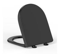 YEAUPE PRO Soft Close D Shaped Toilet Seat, Black PP Plastic Loo Seat