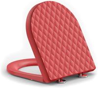 YEAUPE PRO Soft Close Toilet Seat, Red D Shape PP Quick Release WC Seat