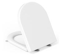 YEAUPE PRO Soft Close Toilet Seat - White D-Shaped Urea Resin Toulet Seat with Quick Release Adjustable Hinges,Easy Clean & Simple Install,Universal Bathroom WC Pan & Bowl Loo Cover 46.4 x 35.9 cm