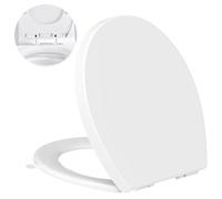 YEAUPE PRO Soft Close Toilet Seat - White O Shaped Toulet Seat with Slow Close & Quick Release Adjustable Hinges, Easy Clean & Simple Install,Universal Bathroom WC Pan & Bowl Loo Cover 44.7 x 37.2 cm