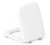 YEAUPE PRO Square Toilet Seat Soft Close - Universal White Toulet Seat with Slow Close & Quick Release, Adjustable Hinges, Easy Clean & Simple Install,Fit Most Standard Bathroom WC Pan 46.1*35.1*5.3cm