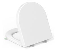 YEAUPE PRO Toilet Lid with Soft-Close Mechanism, D-Shape, Short Toilet Seat with Puller Lid, Toilet Seat with Quick Release Function for Easy Cleaning, 150 kg Load Capacity, 42.5 x 36.3 x 4.9 cm