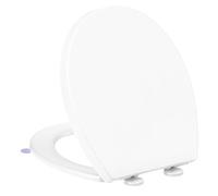 YEAUPE PRO Toilet Lid with Soft-Close Mechanism, O Shape, Toilet Seat with Quick Release Function and Soft Close Mechanism, Toilet Seat with Adjustable Hinges, White, 44.6 x 37.2 cm