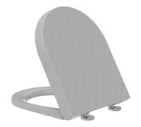YEAUPE PRO Toilet Seat D Shape with Diamond Structure [Short] Toilet Lid Soft-Close Lowering Scratch-Resistant & Quiet, Removable, Easy Installation, 43.5 x 36.2 cm