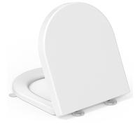 YEAUPE PRO Toilet Seat Soft Close D Shaped - White Urea-Formaldehyde Universal Loo Seats,Quiet Slow Close,Quick Release with Adjustable Hinge for Easy Cleaning,Easy Top Fixing Toilet Seats,42 * 36CM