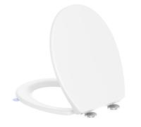 YEAUPE PRO Toilet Seat Soft Close - Duroplast O Shaped White Universal Bathroom Bowl Toulet Seats with Lid Lifter,Quick Release for Easy Cleaning,Loo Toilet Seat with Adjustable Hinges,44.6 * 37.2CM