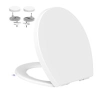 YEAUPE PRO Toilet Seat Soft Close - Universal Quick Release Toulet Seat with Adjustable Hinges for Easy Cleaning, Oval White Bathroom Bowl Seating, Heavy Duty Anti-Slip Standard WC Seats 45 * 37CM