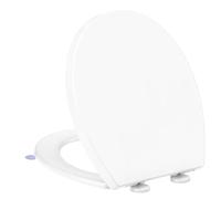 YEAUPE PRO Toilet Seat Soft Close - Universal White Oval Quick Release Plastic Toulet Seat with Adjustable Fixing for Easy Cleaning, Heavy Duty Standard Bathroom WC Pan &Bowl Loo Cover 44.7 x 37.2 cm