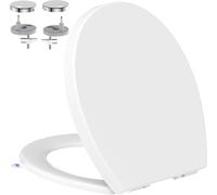 YEAUPE PRO Toilet Seat Soft Close - Hygienic Lifting Handle,Quick Release Hinges,Adjustable ABS Loo Toulet for Bathrooms Bowl Lid,Heavy Duty 150kg,Easy Cleaning,Standard O Shape,44.6 * 37.15CM,White
