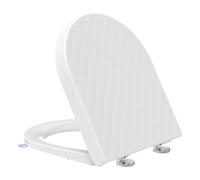 YEAUPE PRO Toilet Seat with Soft-Close Mechanism, D-Shape [Short], Toilet Lid with Diamond Structure, Soft-Close Mechanism, Quick Release, Scratch-Resistant & Quiet, 43.5 x 36.2 cm, Easy Assembly with
