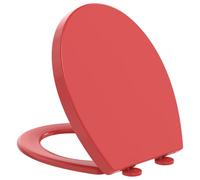 YEAUPE PRO Toilet Seat with Soft-Close Mechanism - WC Seat with Quick-Release Function and Soft-Close Lowering - Toilet Seat with Adjustable Hinges, Red (44.6 x 37.2 cm)