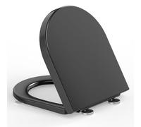 YEAUPE PRO U2009B WC Sitz mit Absenkautomatik D-Form Schwarz Toilet seat with Soft-Close Mechanism, D-Shape, Black D, 42.5 x 36.3 x 4.9 cm