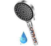High pressure shower head with filter - YEAUPE Handheld Powerful Flow Beaded Showerheads Filter Pressure Boost Water Saving 6 Modes Hard Water Showerheads Low Water Pressure Showerheads