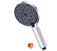 YEAUPE Shower Head, High Pressure & Water Saving,6 Jet Types, Large(Φ130 mm) Hand Bathroom Electric Shower,Chrome