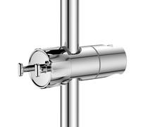 YEAUPE Shower Head Holder with 2 Hooks for 19-23mm Shower Hose and 16-28mm Slide Rod,No Drilling,Angle and Height Adjustable,360°Rotation,Universal Shower Riser Rail Replacement Bracket,Chrome Plated