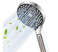 YEAUPE Shower Head with Filter,Powerful Flow Shower Heads High Pressure 6 Modes Pressure Boosting Handheld Showerhead for Low Water Pressure Electric Shower Head,Chrome