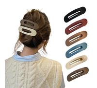 YEAweeyan 5 Piece Flat Hair Claw Clips Set with Inner Grip Teeth,Non-Slip Duckbill French Barrettes for Women & Girls, Secure Hold for All Hair Types Thick/Thin/Long (5-Colour Set)