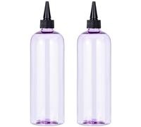 Yebeauty Hair Color Bottle, Clear Purple 2 Pack Hair Color Applicator Bottle for Hair 500ml/ 16.9 Ounce Hair Dye Bottle Applicator with Twist-On Top Tip Cap
