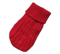 YEBEIOUEYC Cute Dog Knit Sweater, Warm Pet Clothes for Small Medium Dogs, Soft Comfortable Cable Knit Puppy Sweater(Red,XL)